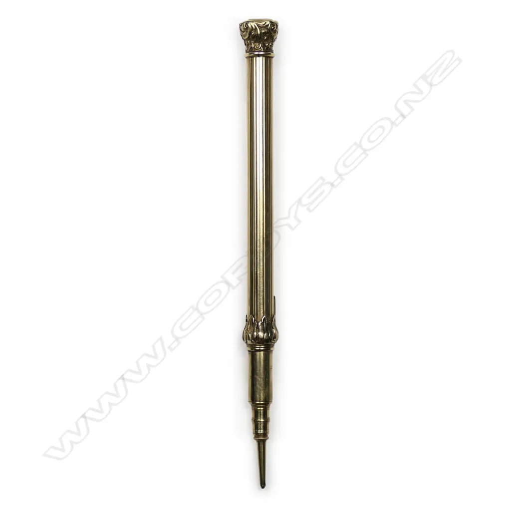 An Edwardian 9ct yellow gold propelling pen combination pencil, Image 1++