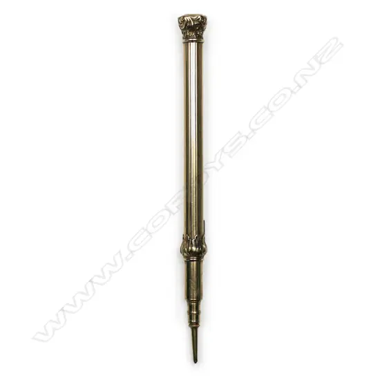 An Edwardian 9ct yellow gold propelling pen combination pencil,