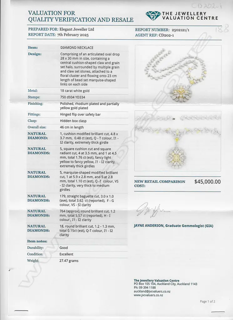 An impressive 18ct white gold with white and yellow diamond pendant necklace, Image 1++