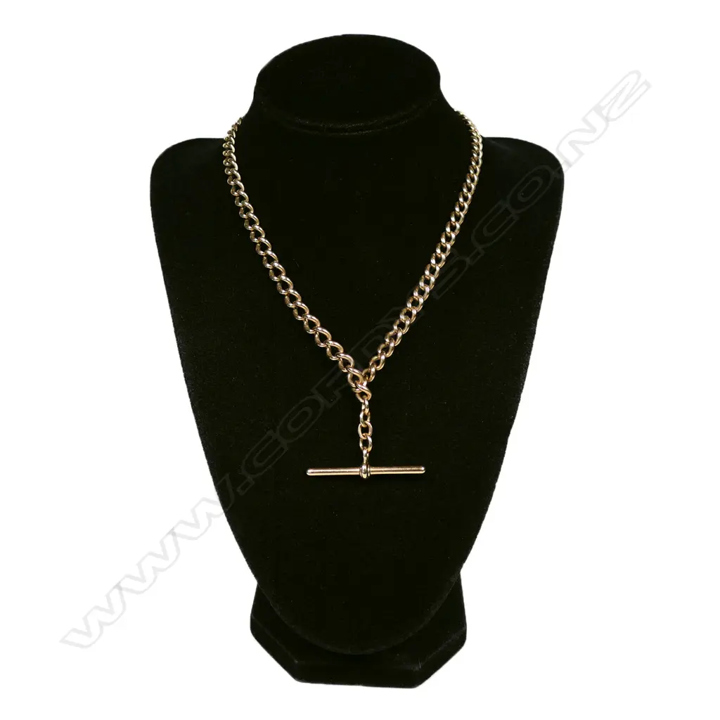 A c.1900 9ct rose gold Albert chain, Image 1++