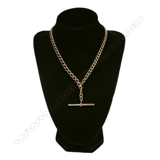 A c.1900 9ct rose gold Albert chain,