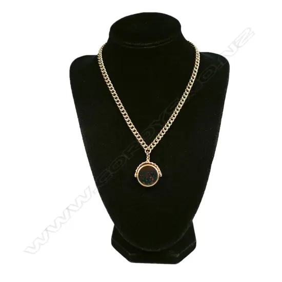 A c.1900 9ct yellow gold Albert chain with 9ct gold fob spinner,