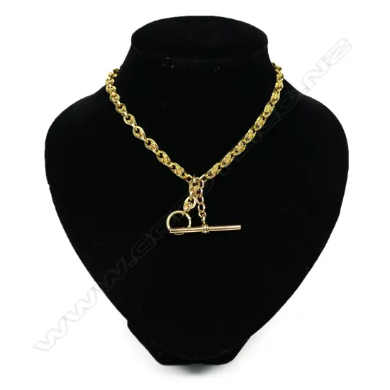 A 9ct yellow gold Prince of Wales link Albert chain,