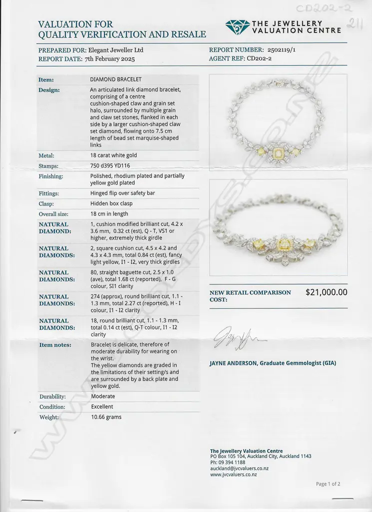 An 18ct white gold and white and yellow diamond bracelet, Image 1++
