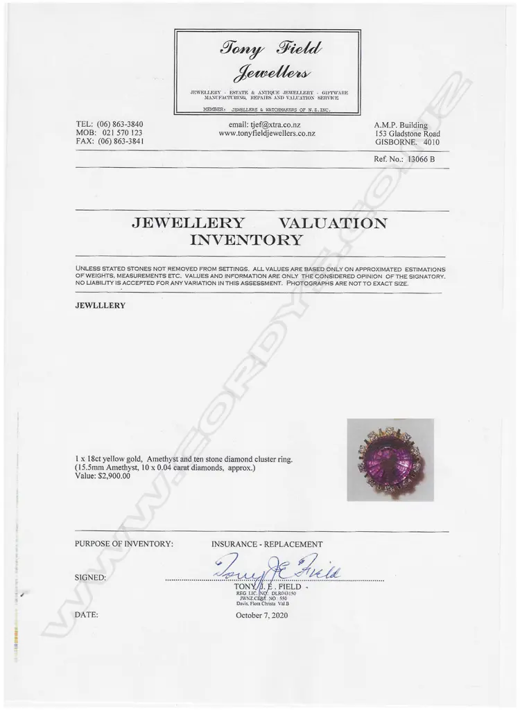 A retro 18ct gold amethyst and diamond ring, Image 1++