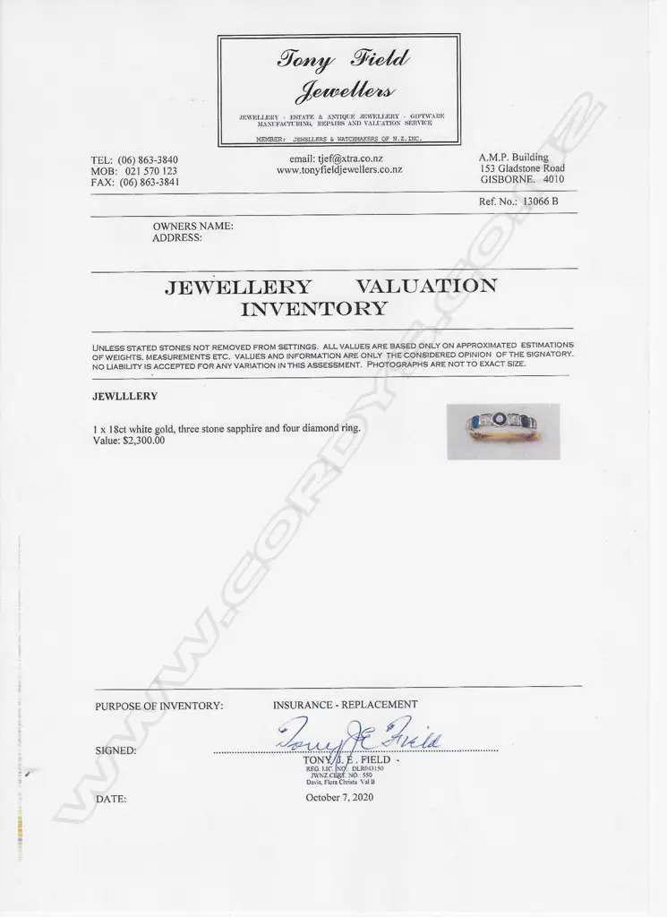 An 18ct white gold sapphire and diamond band, Image 1++