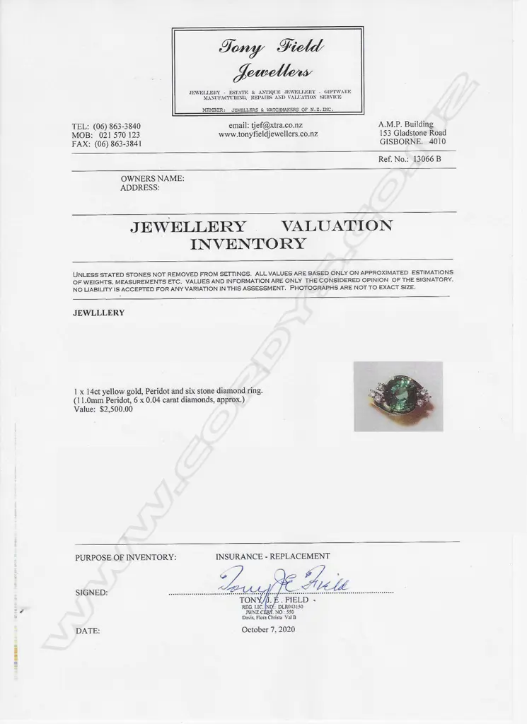 A 14ct gold, tourmaline and diamond ring, Image 1++