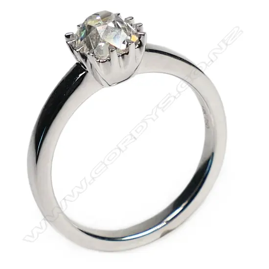 An 18ct white gold and diamond solitaire ring,
