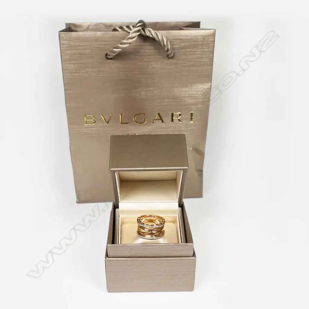 Bulgari B-zero1 18ct pink gold and diamond four band ring, Image 1++