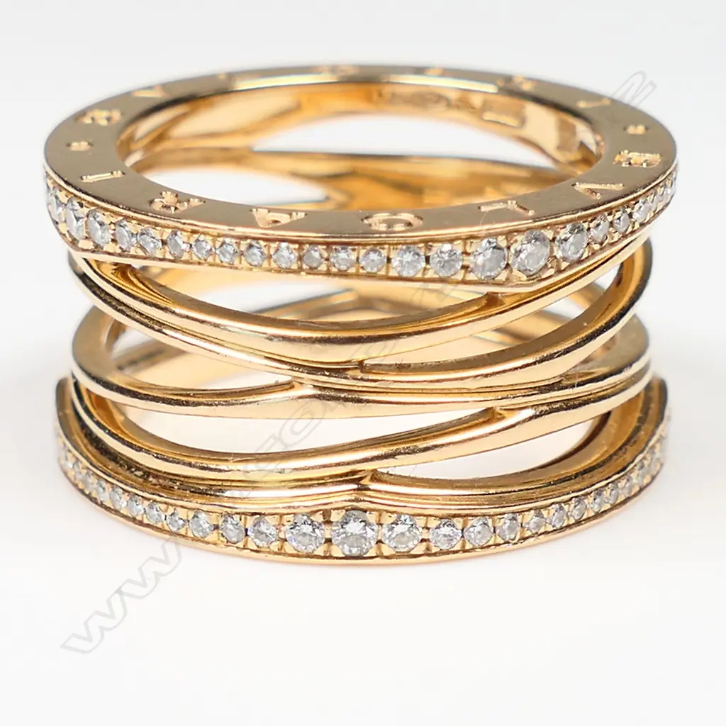 Bulgari B-zero1 18ct pink gold and diamond four band ring, Image 1++