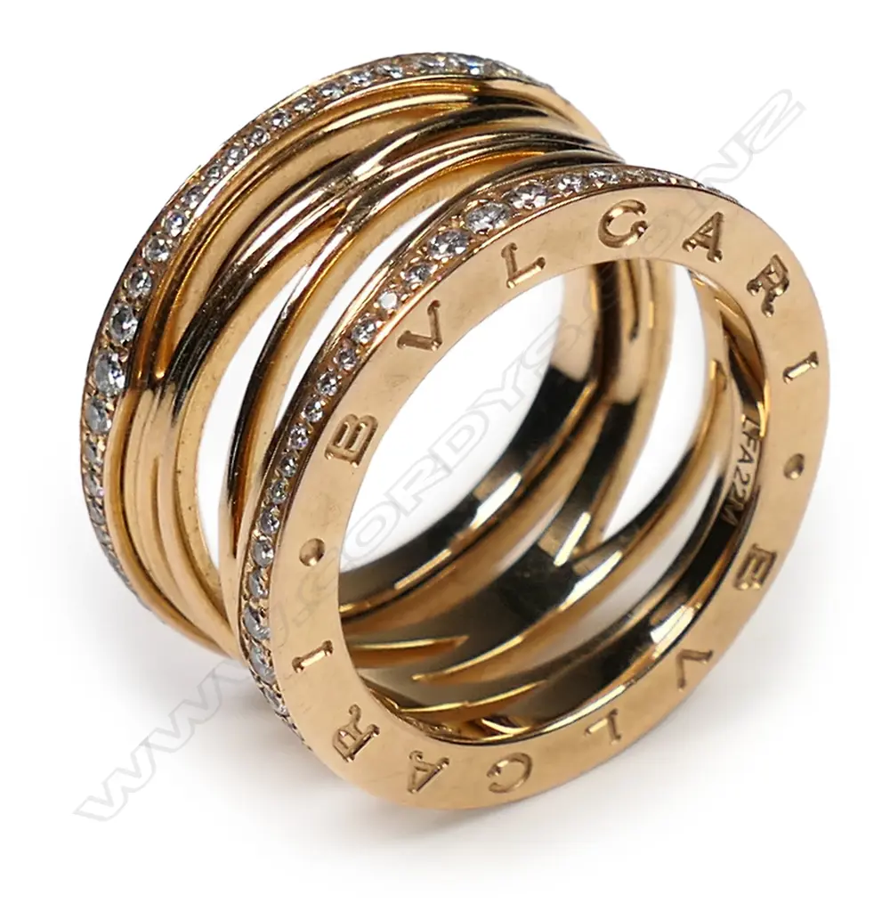 Bulgari B-zero1 18ct pink gold and diamond four band ring, Image 1++