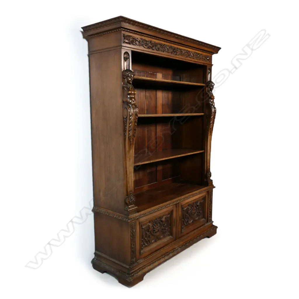 A Victorian decorative mahogany bookcase, Image 1++