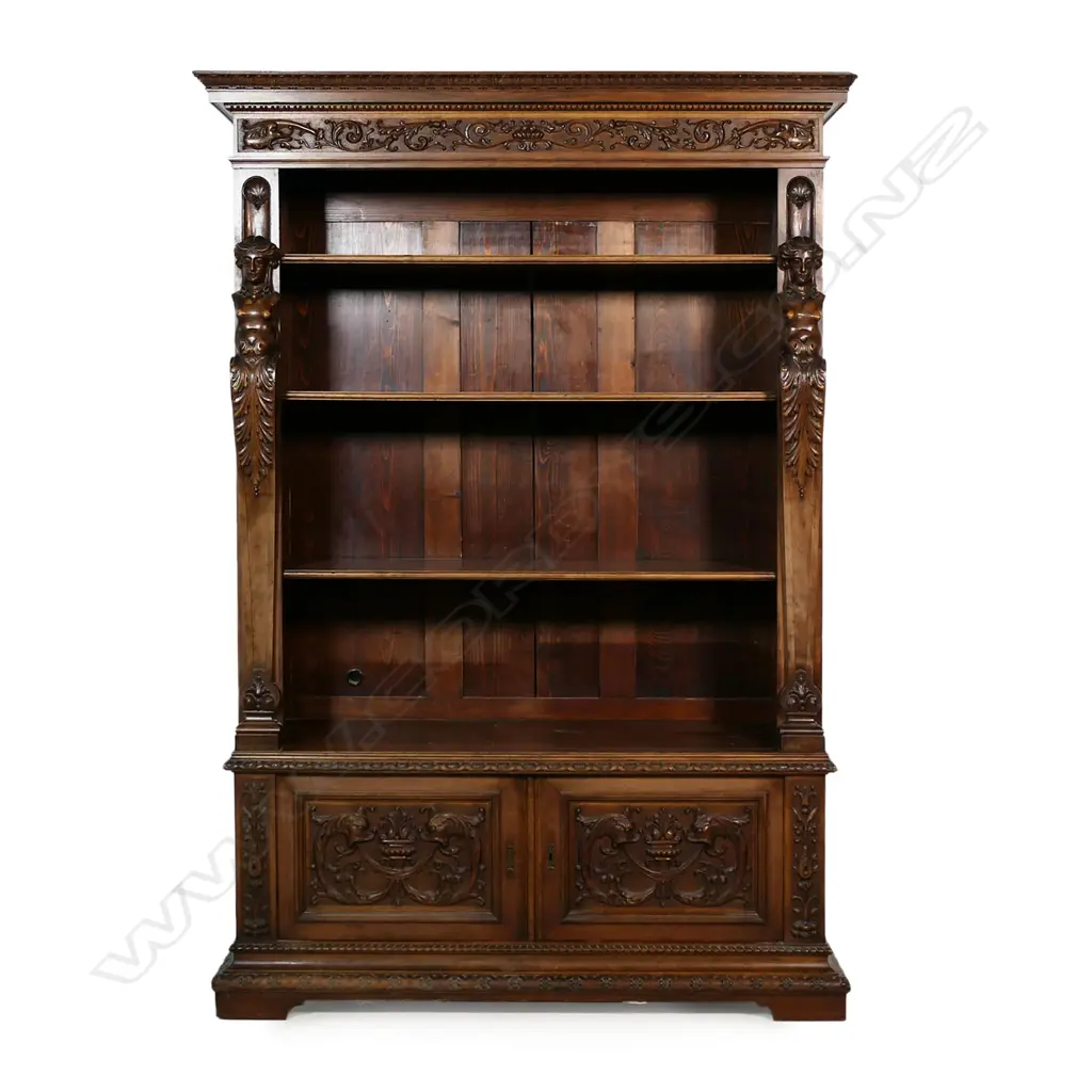 A Victorian decorative mahogany bookcase, Image 1++