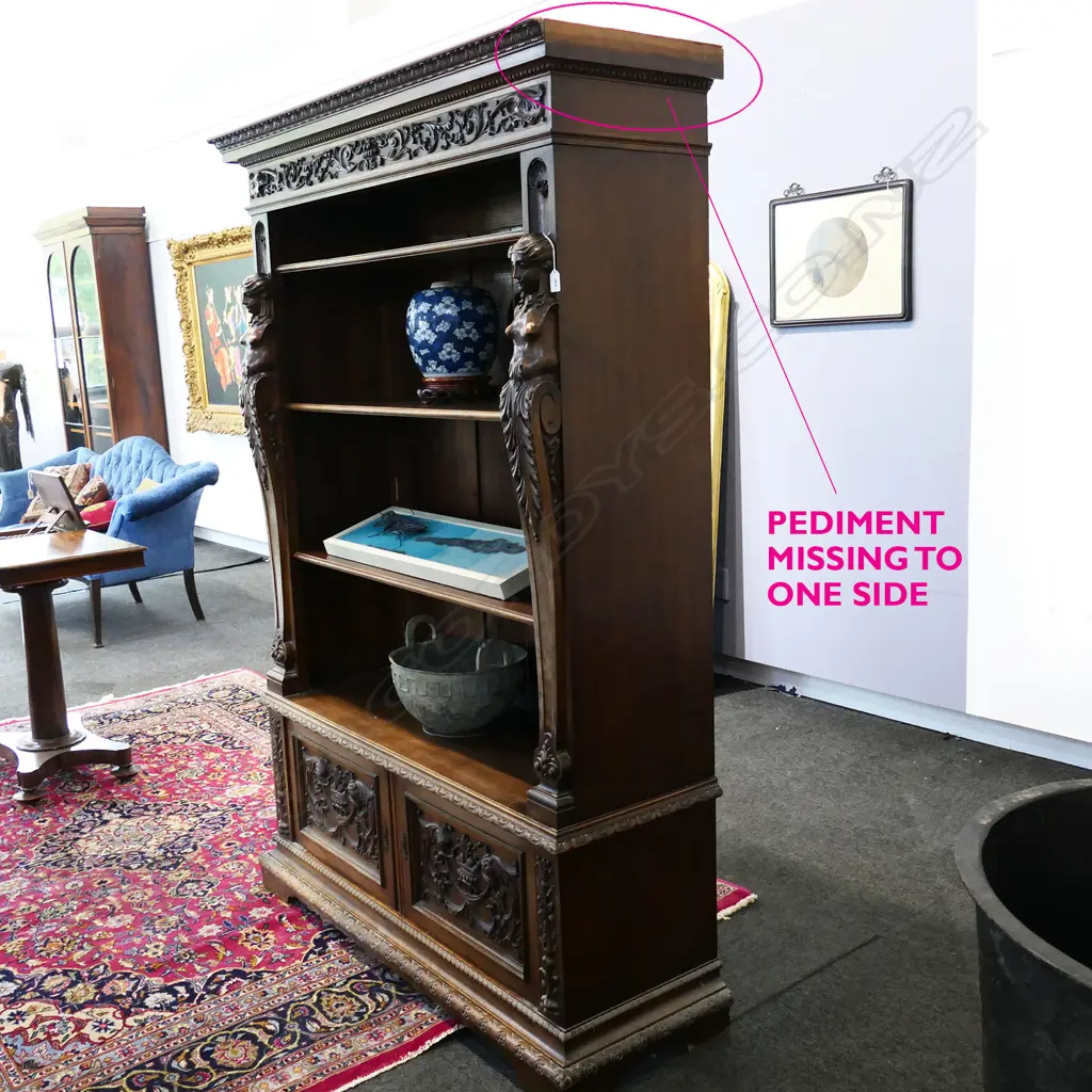 A Victorian decorative mahogany bookcase, Image 1++