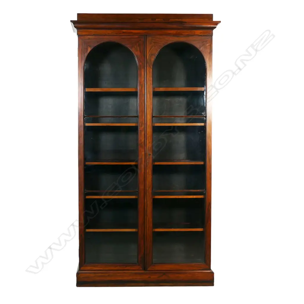 An impressive William IV rosewood bookcase, Image 1++