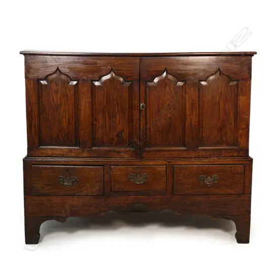 A George III oak cupboard,