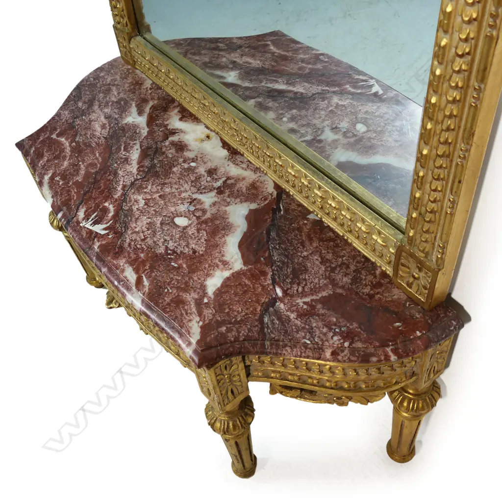 A French style console table and mirror, Image 1++