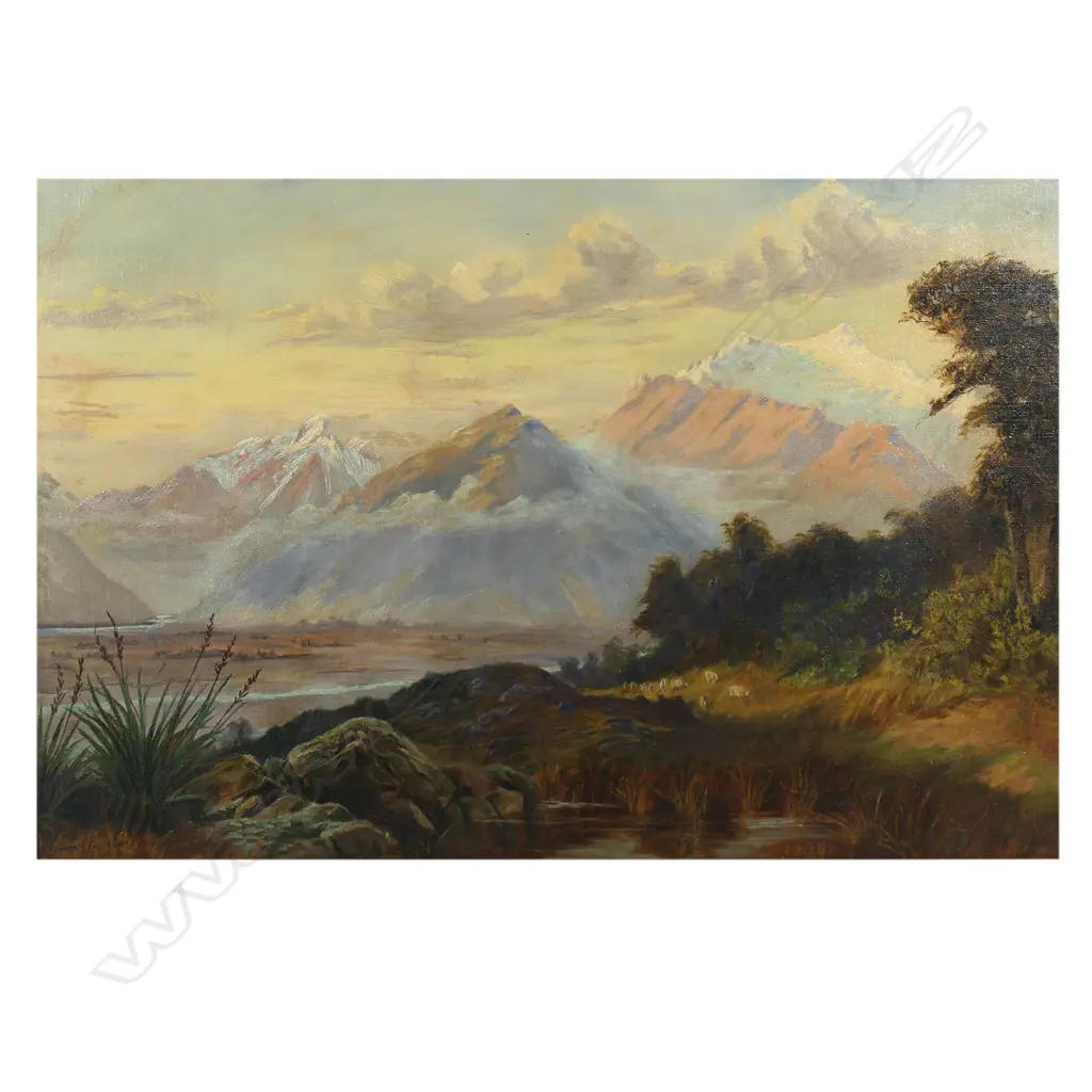 Laurence William Wilson (1850-1912) 'Valley of Rees & Dart Rivers, Wakatipu', Image 1++