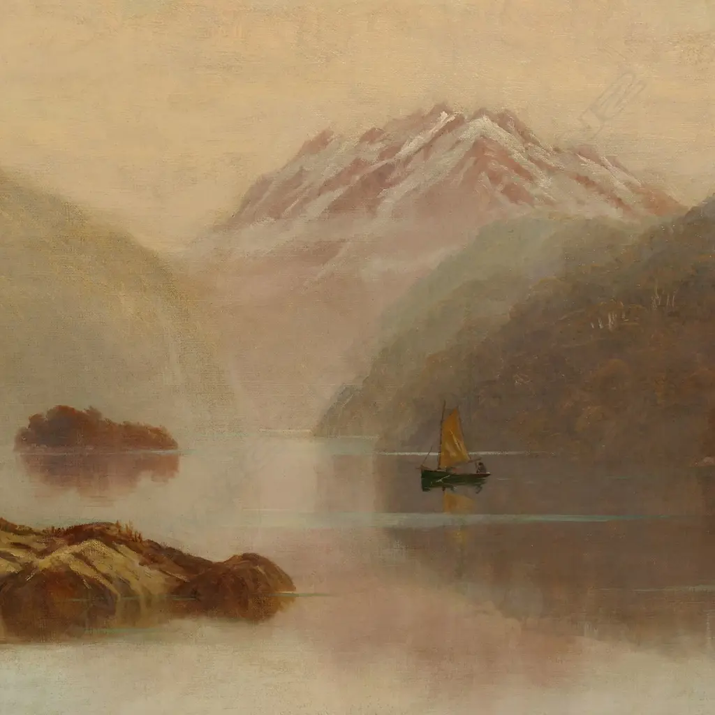Laurence William Wilson (1850-1912), 'Hunter Mountains, Lake Manapouri', Image 1++
