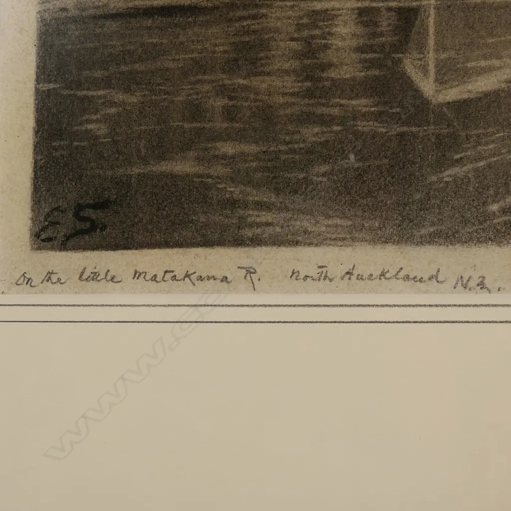 Edward Roper Stapleton Sandys (UK/NZ 1845-1909) 'On The Little Matakana R. North Auckland N.Z.', Image 1++