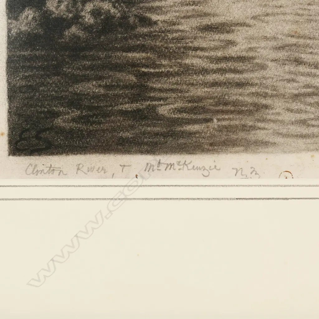 Edward Roper Stapleton Sandys (UK/NZ 1845-1909) 'Clinton River + Mt. McKenzie N.Z.', Image 1++