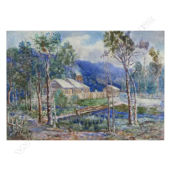 Alfred Wilson Walsh (1859-1916) Colonial timber farm house (Kaikoura),