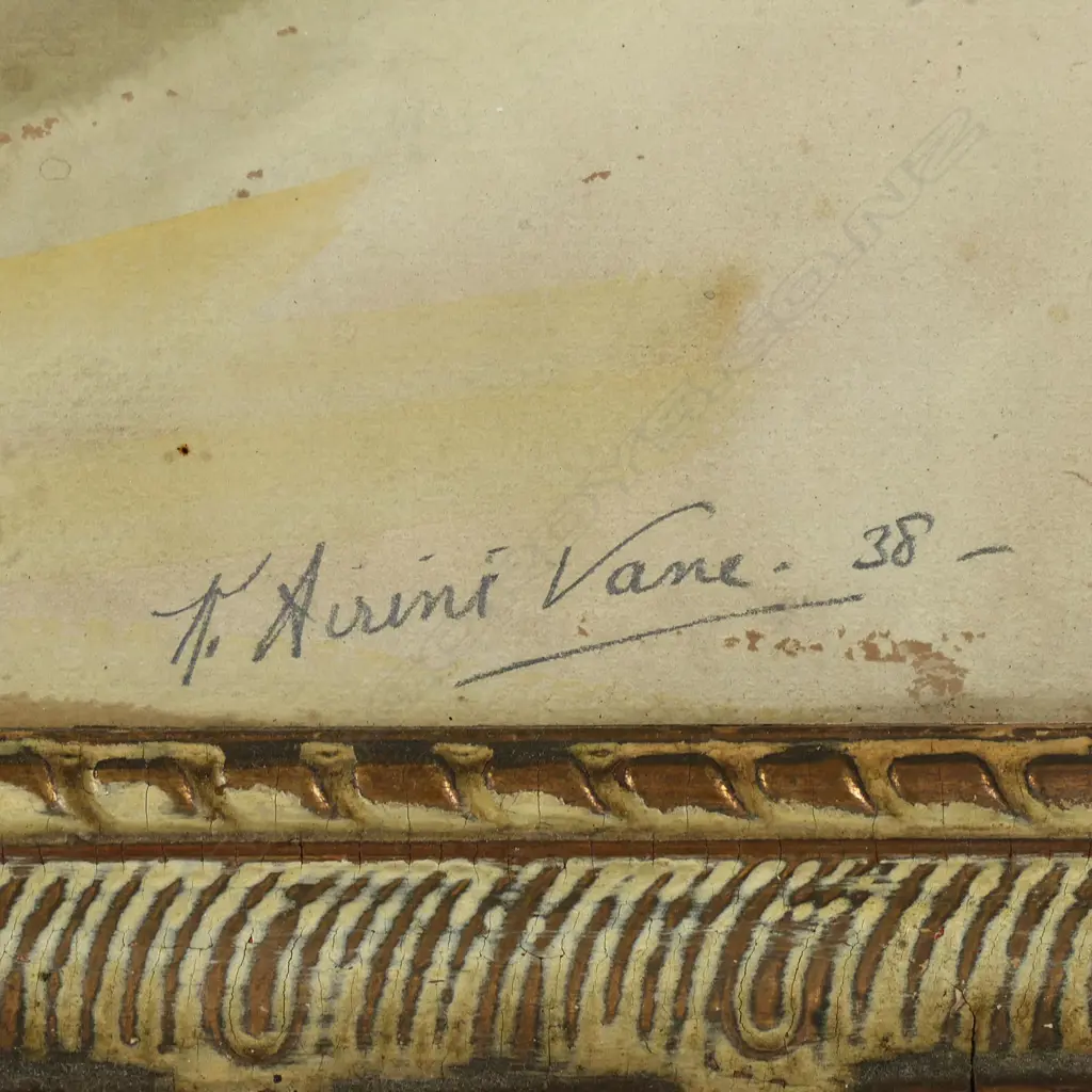 Kathleen (Kitty) Airini Vane (1891-1965) beach scene with boat sheds, Image 1++