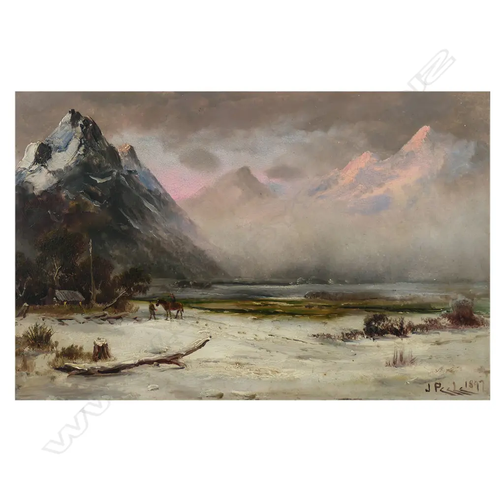 James Peele (1847-1905) 'Sunrise, Bealey Valley' N.Z., Image 1++