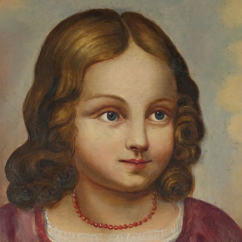 19thC Artist unknown two portraits of young girls, Image 1++