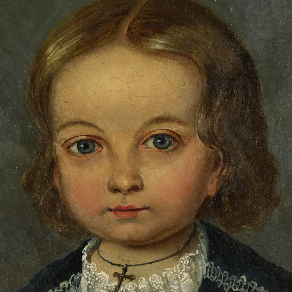 19thC Artist unknown two portraits of young girls, Image 1++