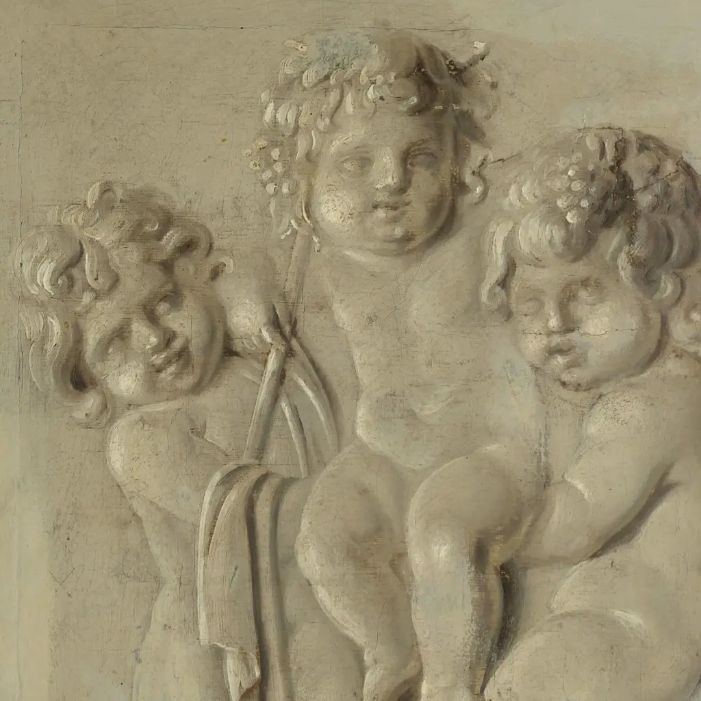 19thC Artist unknown Three cherubs, Image 1++