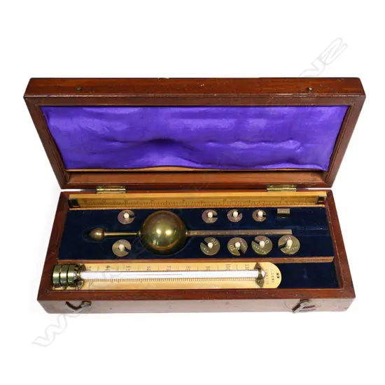 A Victorian brass Sykes hydrometer,