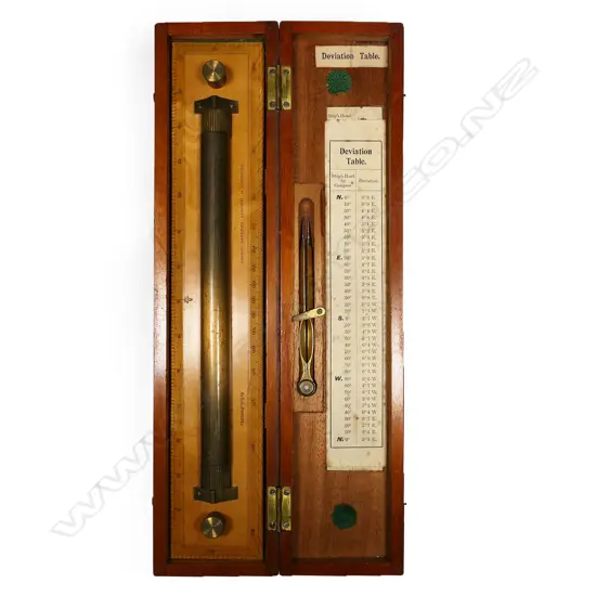 A Victorian marine rolling rule and brass divider,