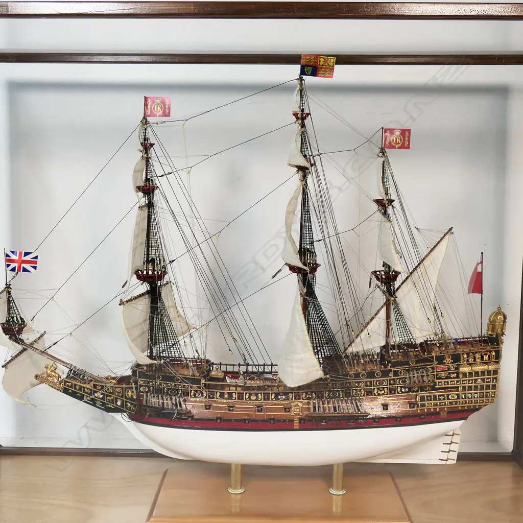 A scale model of Sovereign of the Seas an early 17thC English warship, Image 1++