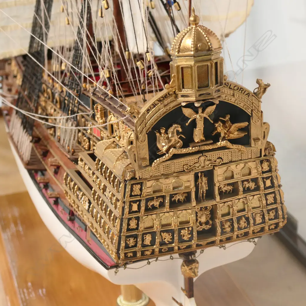 A scale model of Sovereign of the Seas an early 17thC English warship, Image 1++