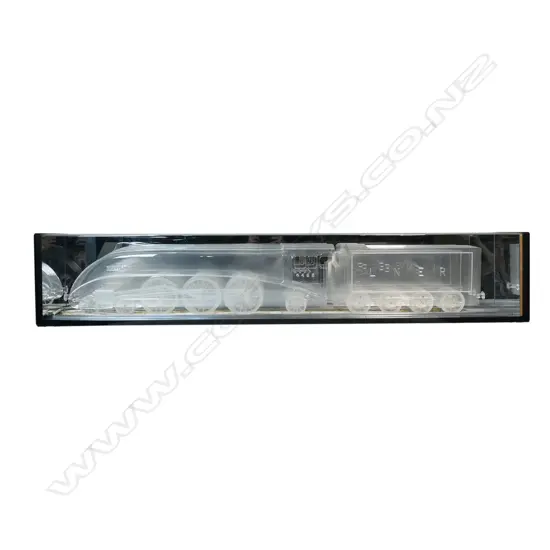 A large acrylic model of 4468 Mallard train,