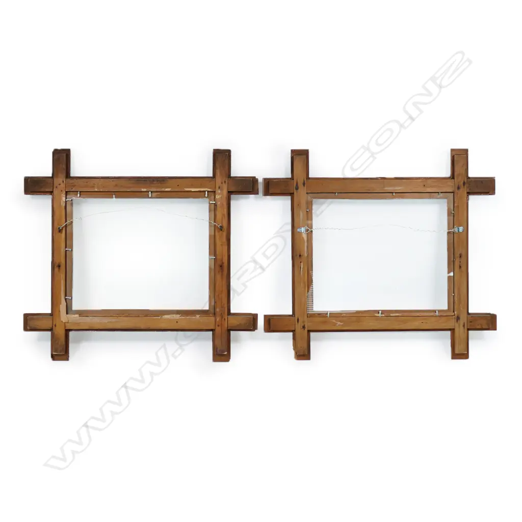 A pair of c.1900 kauri tramp art picture frames, Image 1++