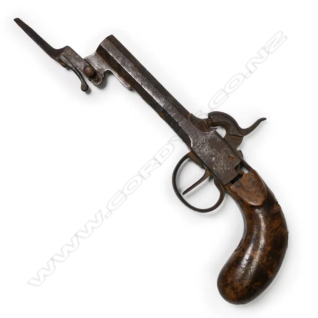 A 19thC Hutchencat pistol, Image 1++