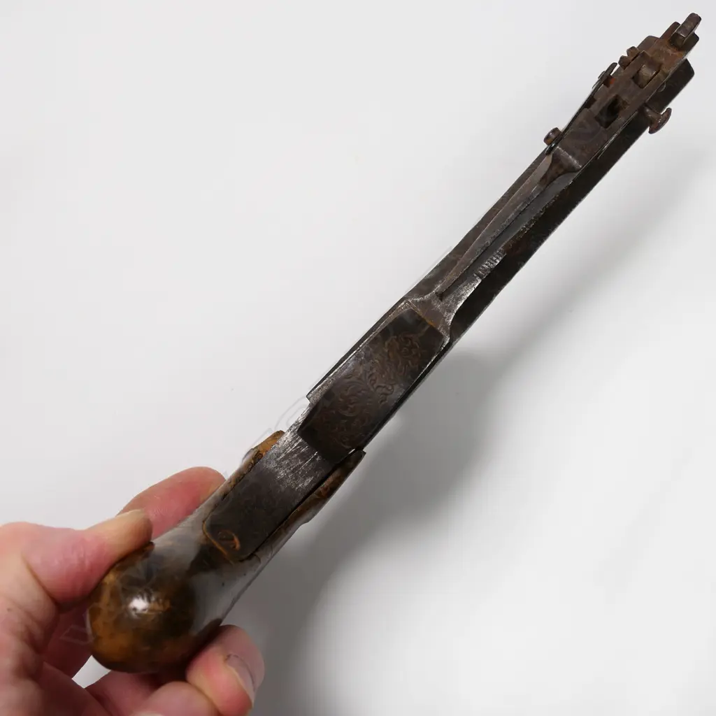 A 19thC Hutchencat pistol, Image 1++