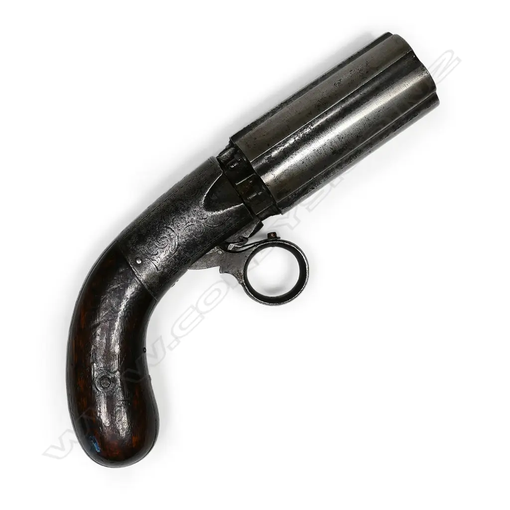 A 19thC pepperbox six-barrel pistol by J. Cooper, Image 1++