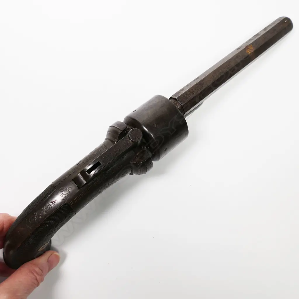 19thC transitional percussion revolver by J A Blake & Co., Image 1++