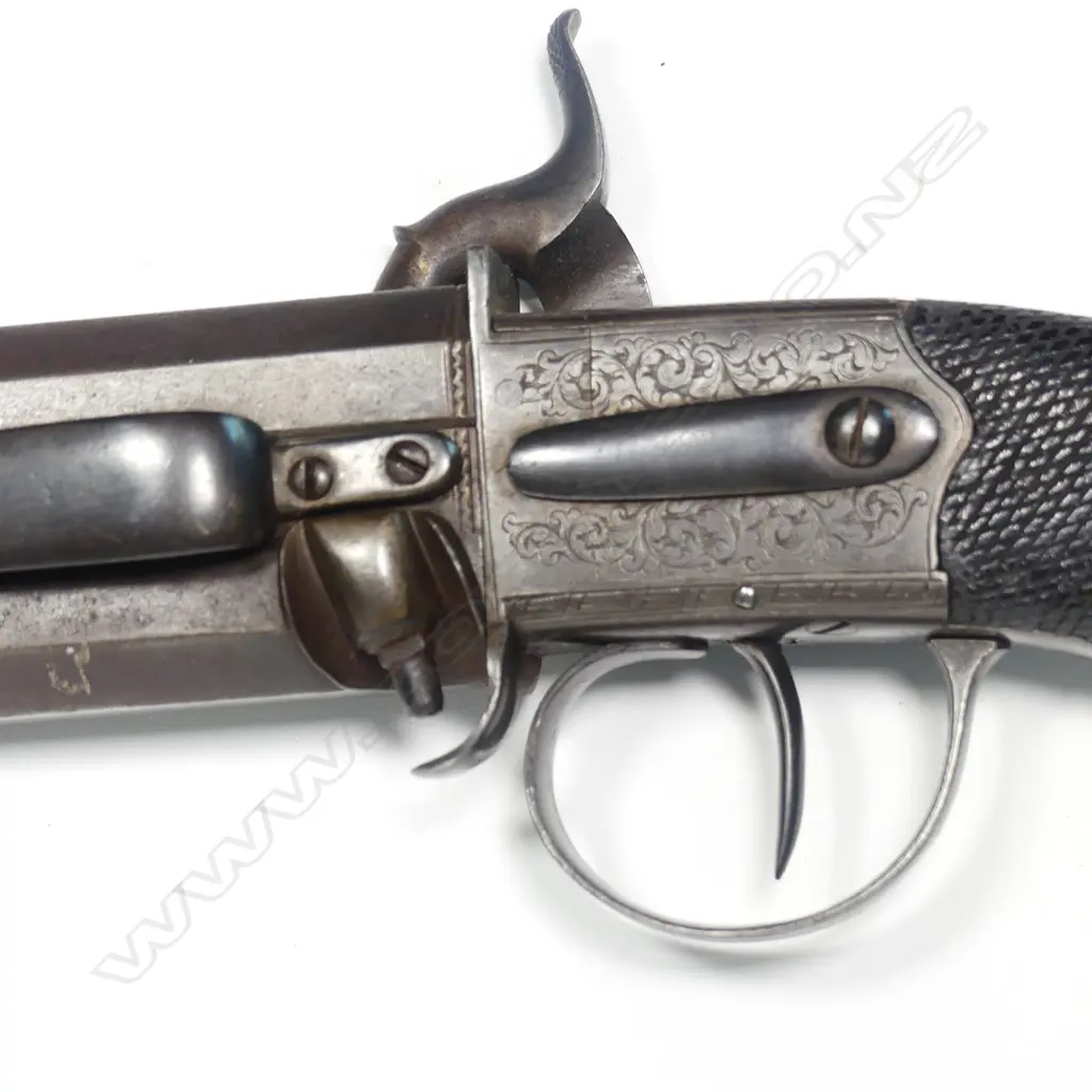 A 19thC 28 Bore EM Reilly Percussion Turn Over Barrel Belt Pistol, Image 1++