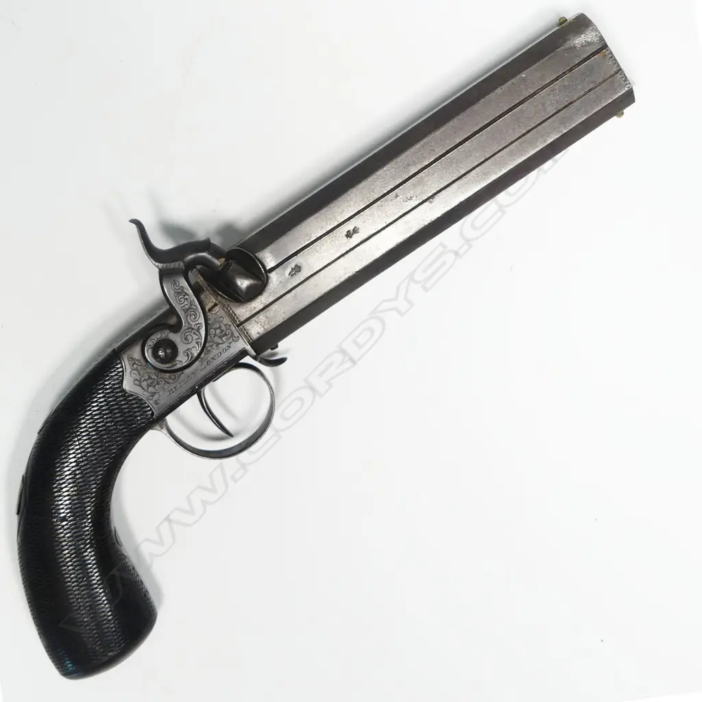 A 19thC 28 Bore EM Reilly Percussion Turn Over Barrel Belt Pistol, Image 1++
