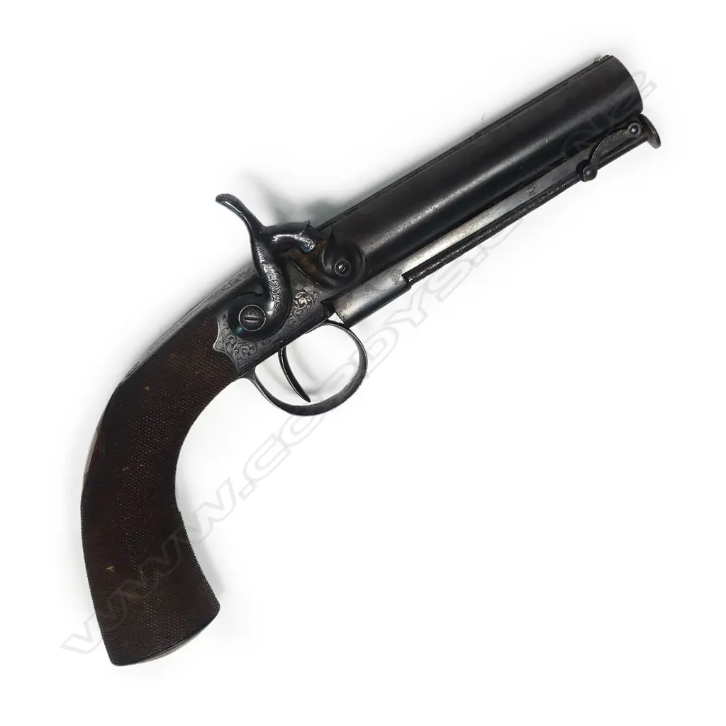 A 19thC 18 Bore Alexander Thomson belt hook percussion pistol, Image 1++