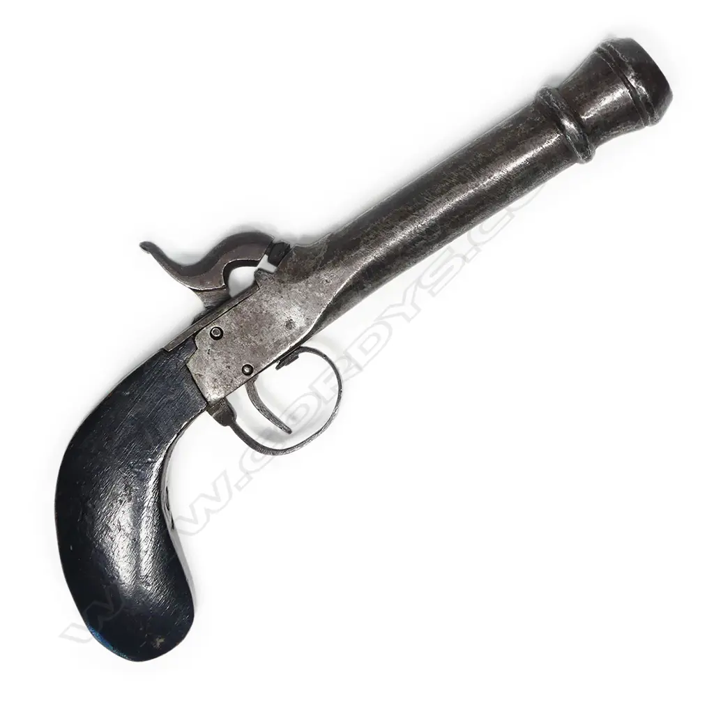 A 19thC 14-Bore Belgian percussion pistol, Image 1++