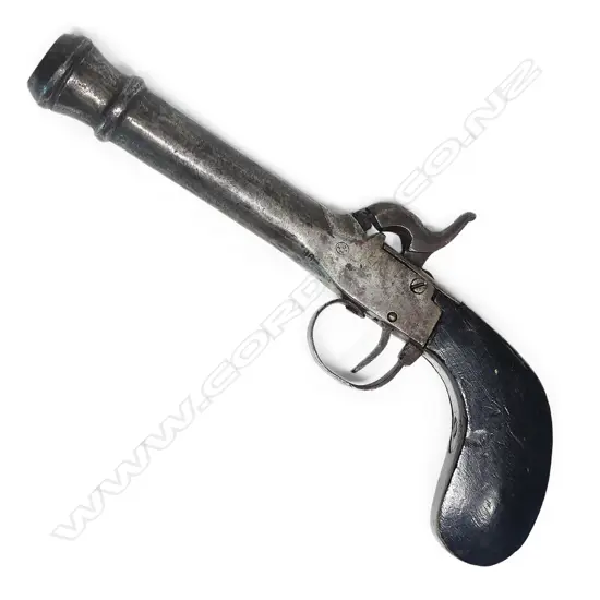 A 19thC 14-Bore Belgian percussion pistol,
