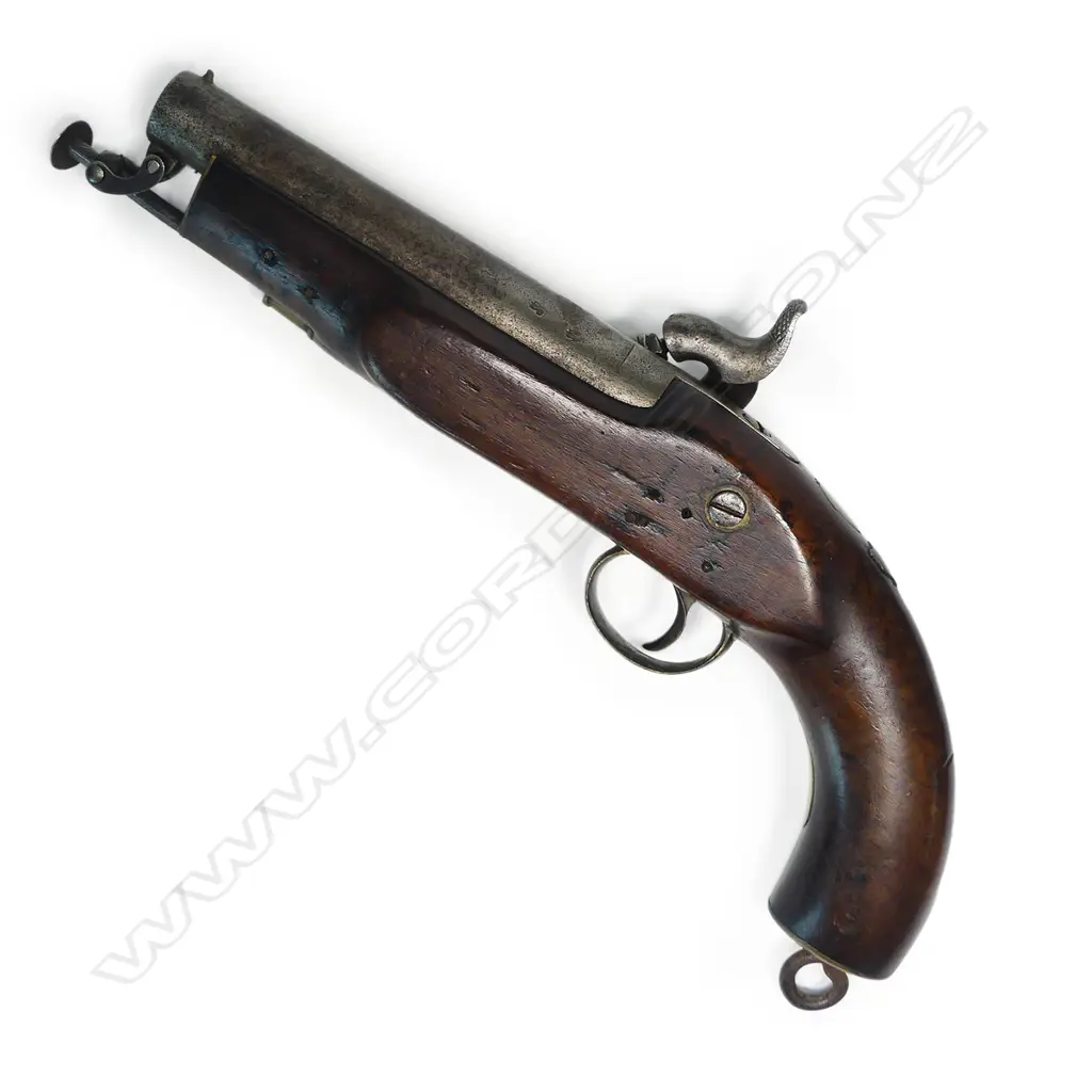A 19thC Enfield large bore single shot percussion pistol, Image 1++