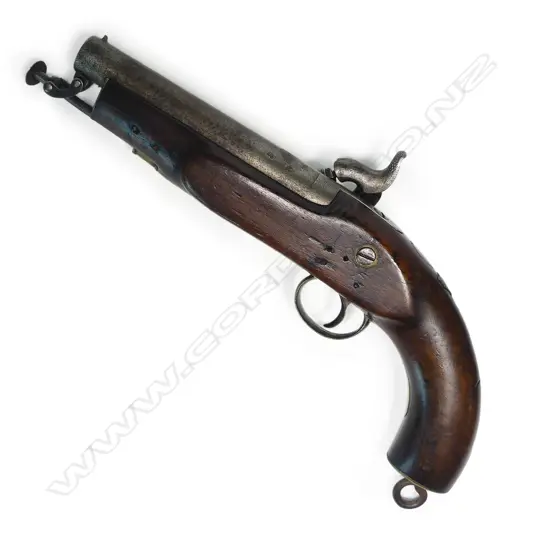 A 19thC Enfield large bore single shot percussion pistol,