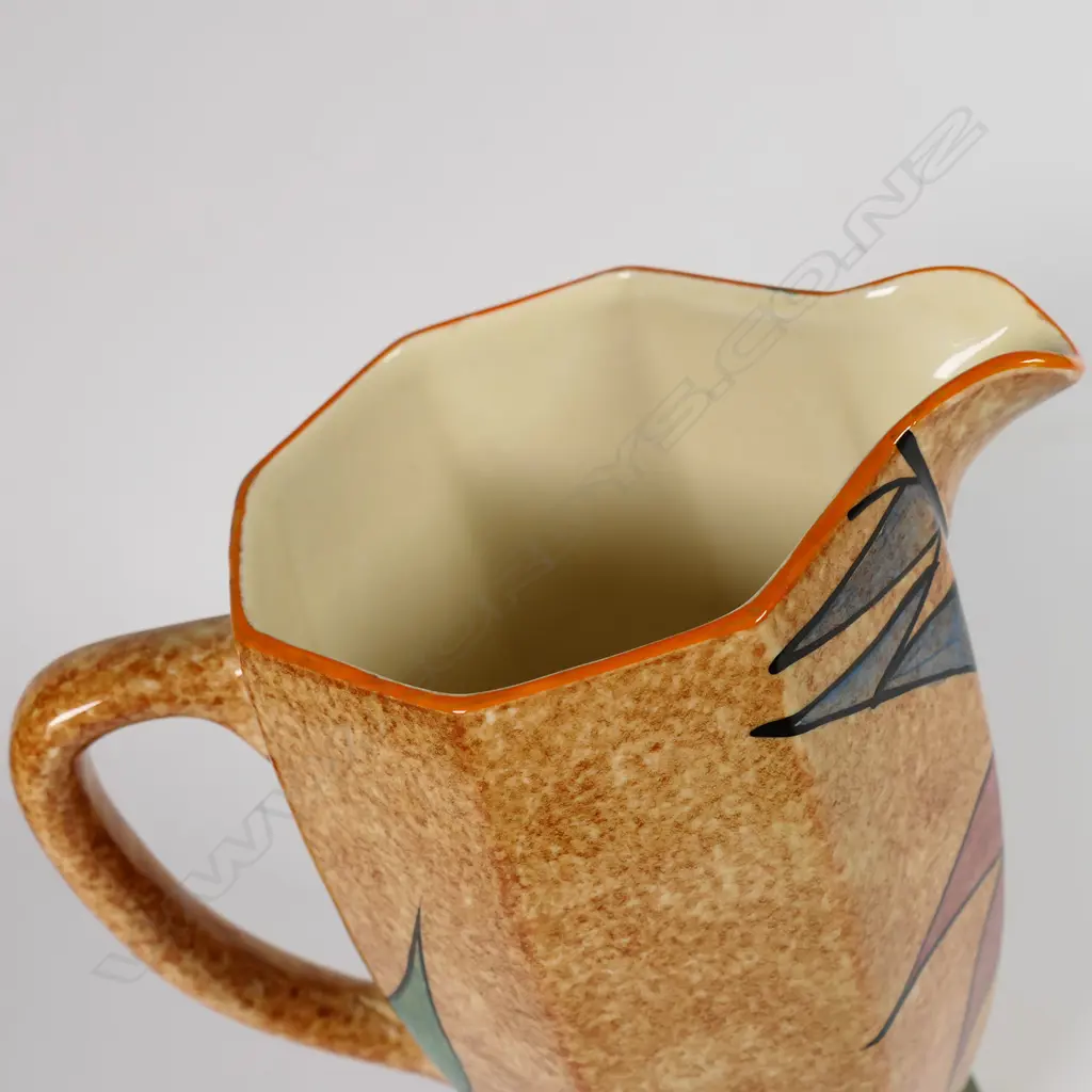 Clarice Cliff Bizarre 'cafe-au-lait Oranges' jug, Image 1++