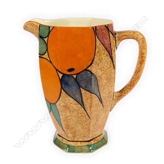 Clarice Cliff Bizarre 'cafe-au-lait Oranges' jug,